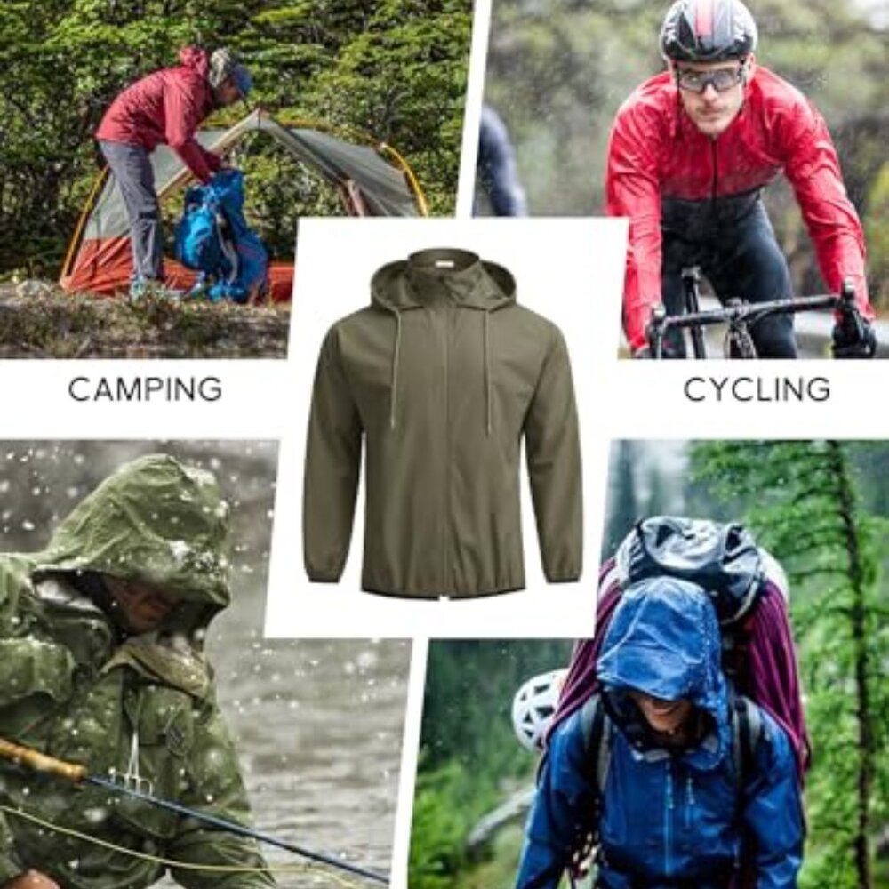 Packable Rain Jacket Lightweight Waterproof Hoode… - image 6